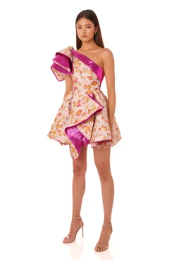 Vestito Donna Mono Spalla Asimmetrico Fantasia Floreale Rush Elegante Sensuale -Lindavi Negozio 03555ddb