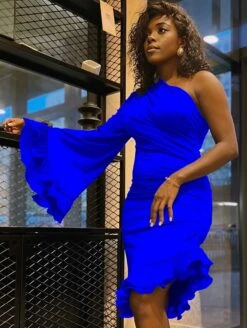 Linda Vestito Donna Tubino Mono Spalla Manica Campana Rush Aderente Elegante Sensuale 6 Linda Vestito Donna Tubino Mono Spalla Manica Campana Rush Aderente Elegante Sensuale -Lindavi Negozio 12.00 lindetta 1