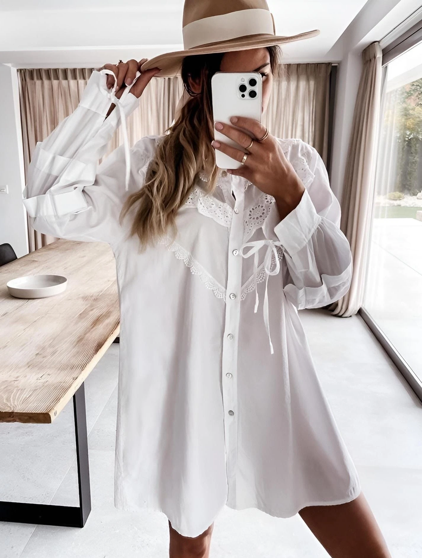 Vestito Donna Morbido Camicione Sangallo Fiocchi Volant 1 Vestito Donna Morbido Camicione Sangallo Fiocchi Volant