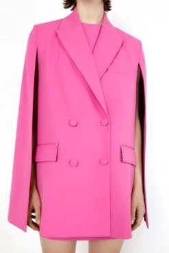 Linda Vestito Donna Blazer Doppio Petto Scollo V Manica Mantella