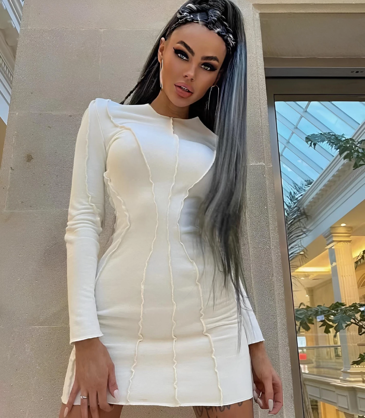 Vestito Donna Tubino Girocollo Aderente Sensuale Casual Elegante 2 Vestito Donna Tubino Girocollo Aderente Sensuale Casual Elegante - immagine 2