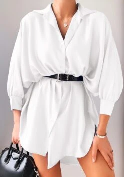 Vestito Donna Camicione Morbido Manica Sbuffo Bottoni Casual Elegante 5 Vestito Donna Camicione Morbido Manica Sbuffo Bottoni Casual Elegante -Lindavi Negozio 7.80jelmodawhitedress