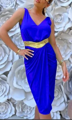 Vestito Donna Scollo V Bretelle Fascia Gonna Intreccio Sensuale Elegante -Lindavi Negozio 8.50 mery 4