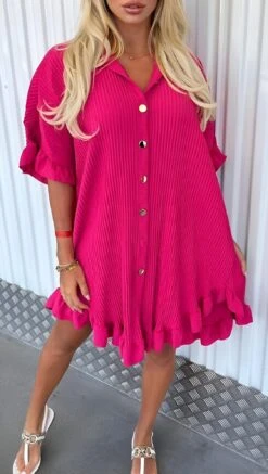 Vestito Donna Morbido Camicione Bottoni Volant Plissé Casual Elegante -Lindavi Negozio 9.50GIOMODA 2 6aa6b0a8 0324 4280 a883 a4700df9468e