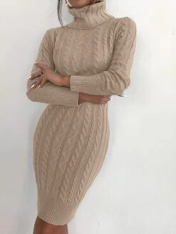 Vestito Donna Maxi Pull Collo Alto Trama Intrecciata Casual Comodo Caldo Sensuale -Lindavi Negozio ImmagineWhatsApp2022 11 19ore12.13.30