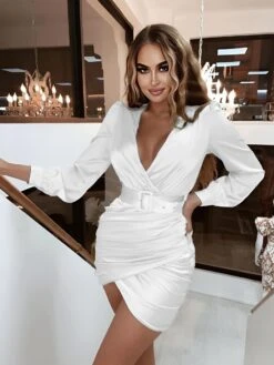 Vestito Donna Tubino Scollo V Profondo Incrociato Drappeggiato Cintura Elegante Sensuale 7 Vestito Donna Tubino Scollo V Profondo Incrociato Drappeggiato Cintura Elegante Sensuale -Lindavi Negozio ImmagineWhatsApp2022 12 28ore10.46.11