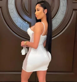 Vestito Donna Tubino Scollo Cuore Bretelle Velato Bandage Perle Elegante Sensuale -Lindavi Negozio ImmagineWhatsApp2023 01 03ore11.19.03