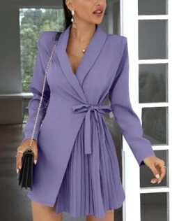 Vestito Donna Blazer Scollo V Cintura Plissè Manica Lunga 9 Vestito Donna Blazer Scollo V Cintura Plissè Manica Lunga -Lindavi Negozio ImmagineWhatsApp2023 01 09ore11.43.47