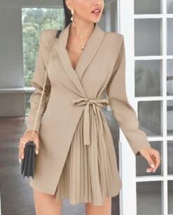 Vestito Donna Blazer Scollo V Cintura Plissè Manica Lunga 11 Vestito Donna Blazer Scollo V Cintura Plissè Manica Lunga -Lindavi Negozio ImmagineWhatsApp2023 01 09ore11.49.06