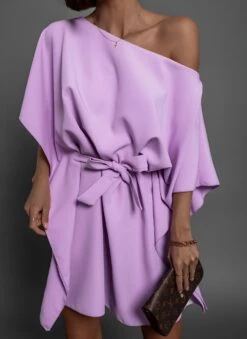 Vestito Donna Morbido Manica Campana Cintura Fiocco Casual Elegante -Lindavi Negozio ImmagineWhatsApp2023 02 03ore17.43.38