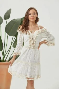 Linda Vestito Donna Morbido Scollo V Manica Tre Quarti Nappine Ricamo Bicolore 5 Linda Vestito Donna Morbido Scollo V Manica Tre Quarti Nappine Ricamo Bicolore -Lindavi Negozio ImmagineWhatsApp2023 05 24ore16.09.33