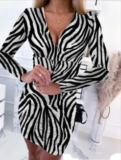 Vestito Donna Tubino Fantasia Zebrata