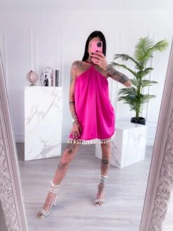 Vestito Donna Schiena Scoperta Laccio Nappine Morbido Elegante