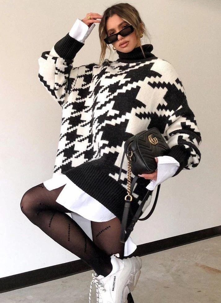 Vestito Donna Maxi Pull Collo Alto Morbido 1 Vestito Donna Maxi Pull Collo Alto Morbido