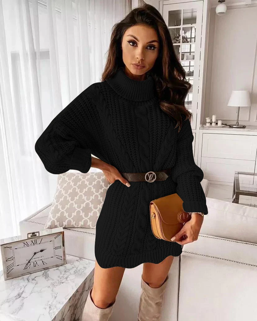 Vestito Donna Maxi Pull Collo Alto Caldo 2 Vestito Donna Maxi Pull Collo Alto Caldo - immagine 2