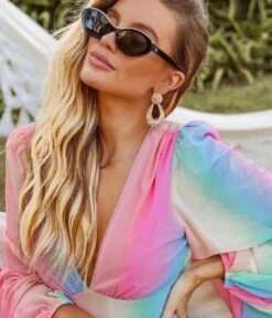 Vestito Donna Scollo V Multicolore Morbido -Lindavi Negozio WhatsAppImage2021 02 24at17.21.47