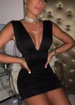 Vestito Donna Tubino Scollo V Profondo