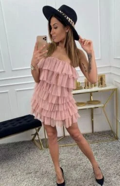 Vestito Donna Fascia Balze Tulle
