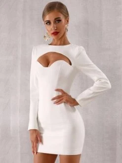 Vestito Donna Tubino Scollo Cuore Aderente Elegante