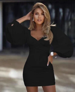 Vestito Donna Tubino Scollo Cuore Manica Sbuffo Elegante 5 Vestito Donna Tubino Scollo Cuore Manica Sbuffo Elegante -Lindavi Negozio WhatsAppImage2021 09 13at10.29.28