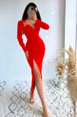 Abito Donna Vestito Lungo Scollo Cuore Manica Lunga Spacco Alto Elegante -Lindavi Negozio WhatsAppImage2021 12 09at12.31.26 4e24e83a 7114 49e2 b675 e97f34c1f516