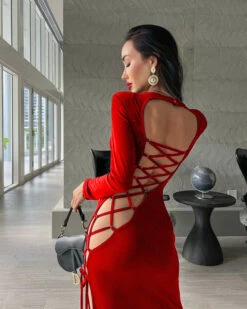 Vestito Donna Lungo Scollo Schiena Profondo Aderente Spacco Alto Lacci Intreccio Elegante -Lindavi Negozio WhatsAppImage2021 12 30at14.41.40 362079e8 5dac 4d0f b3b4 f3ebdbf96b20