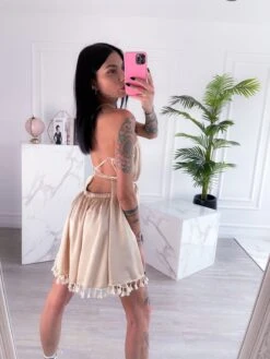 Vestito Donna Schiena Scoperta Laccio Nappine Morbido Elegante 6 Vestito Donna Schiena Scoperta Laccio Nappine Morbido Elegante -Lindavi Negozio WhatsAppImage2022 05 11at10.08.25