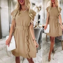 Vestito Donna Giromanica Cintura Svasato Rush Elegante -Lindavi Negozio WhatsAppImage2022 05 12at11.41.21 1