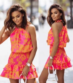 Vestito Donna Giromanica Coulisse Elastico Rush Morbido Casual Elegante