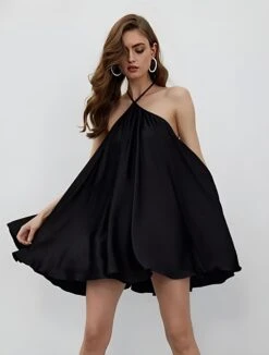 Vestito Donna Morbido Laccio Schiena Scoperta Scollo Asimmetrico Elegante Sensuale -Lindavi Negozio WhatsAppImage2022 07 22at09.46.56