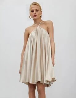 Vestito Donna Morbido Laccio Schiena Scoperta Scollo Asimmetrico Elegante Sensuale -Lindavi Negozio WhatsAppImage2022 07 22at09.49.21