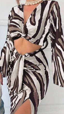 Vestito Donna Tubino Scollo V Cut Out Manica Campana Spacco Bicolore Elegante Sensuale 7 Vestito Donna Tubino Scollo V Cut Out Manica Campana Spacco Bicolore Elegante Sensuale -Lindavi Negozio WhatsAppImage2022 09 13at09.48.07