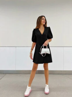 Vestito Donna Scollo V Mezzamanica Sbuffo Bottoni Blazer Casual Elegante -Lindavi Negozio WhatsApp Image 2022 05 28 at 13.08.37