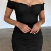 Linda Vestito Donna Tubino Scollo Cuore Rush Tulle Arricciato Sensuale Elegante