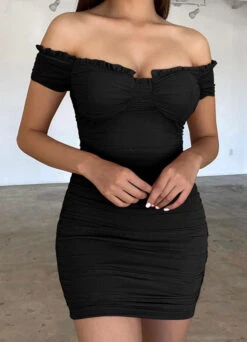 Linda Vestito Donna Tubino Scollo Cuore Rush Tulle Arricciato Sensuale Elegante