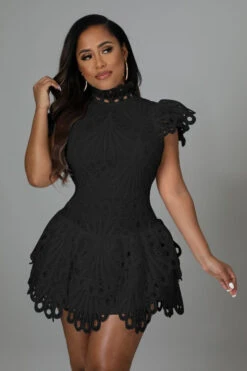 Linda Vestito Donna Ricamo Occhiello Sangallo Asimmetrico Rush Casual Elegante -Lindavi Negozio WhatsApp Image 2022 07 16 at 11.35.54 3