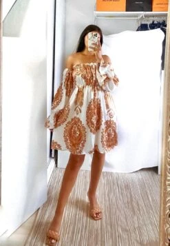 Vestito Donna Fantasia Scollo Barca