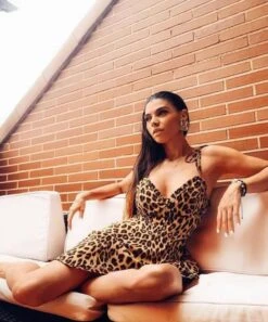 Vestito Donna Bretelle Fiocco Scollo Cuore