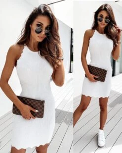 Vestito Donna Giro Manica Casual Asimmetrico