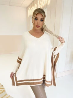 Vestito Donna Maxi Pull Mantella Caldo Scollo V Morbido Casual Elegante