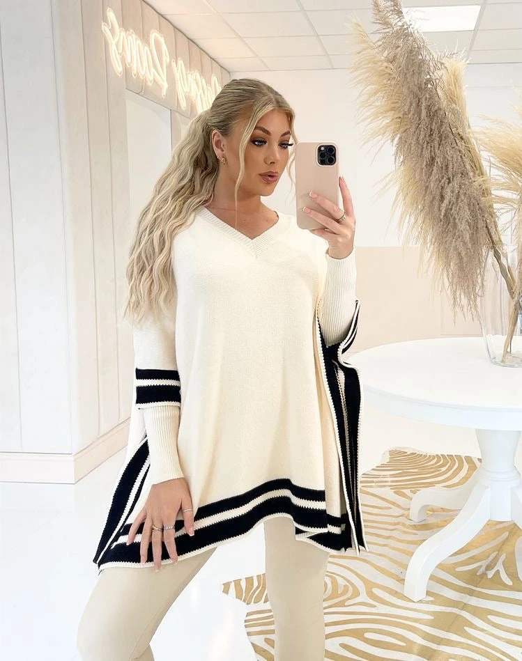 Vestito Donna Maxi Pull Mantella Caldo Scollo V Morbido Casual Elegante 2 Vestito Donna Maxi Pull Mantella Caldo Scollo V Morbido Casual Elegante - immagine 2