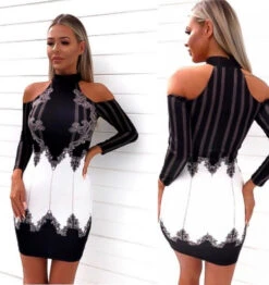 Vestito Donna Aderente Modellante Fantasia