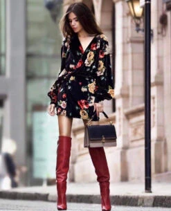 Vestito Donna Fantasia Scollo V Morbido