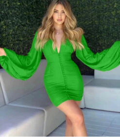 Vestito Donna Tubino Scollo V Manica Lunga Ampia Bottoni Elegante -Lindavi Negozio image f44c0753 7ec5 4acf 991e 432001692302