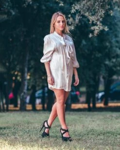 Camicione Camicia Lunga Mezza Manica Vestito Donna Tunica