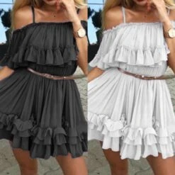 Vestito Donna Svasato Fascia Scollo Barca Svasato Campana Casual -Lindavi Negozio imagejpg 586b6c28 2819 4812 b64f c8a7db028a8a