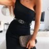 Vestito Donna Mono Spalla Cintura Elegante