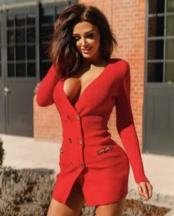 Linda Vestito Donna Blazer Costine Bottoni Gioiello Aderente Sensuale Casual Elegante -Lindavi Negozio linda12.00 991120d8 2550 414e b6f4 e5d05b34b541