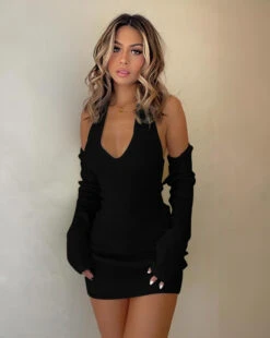 Vestito Donna Tubino Aderente Schiena Scoperta Bretella Sexy -Lindavi Negozio lurexblackdress