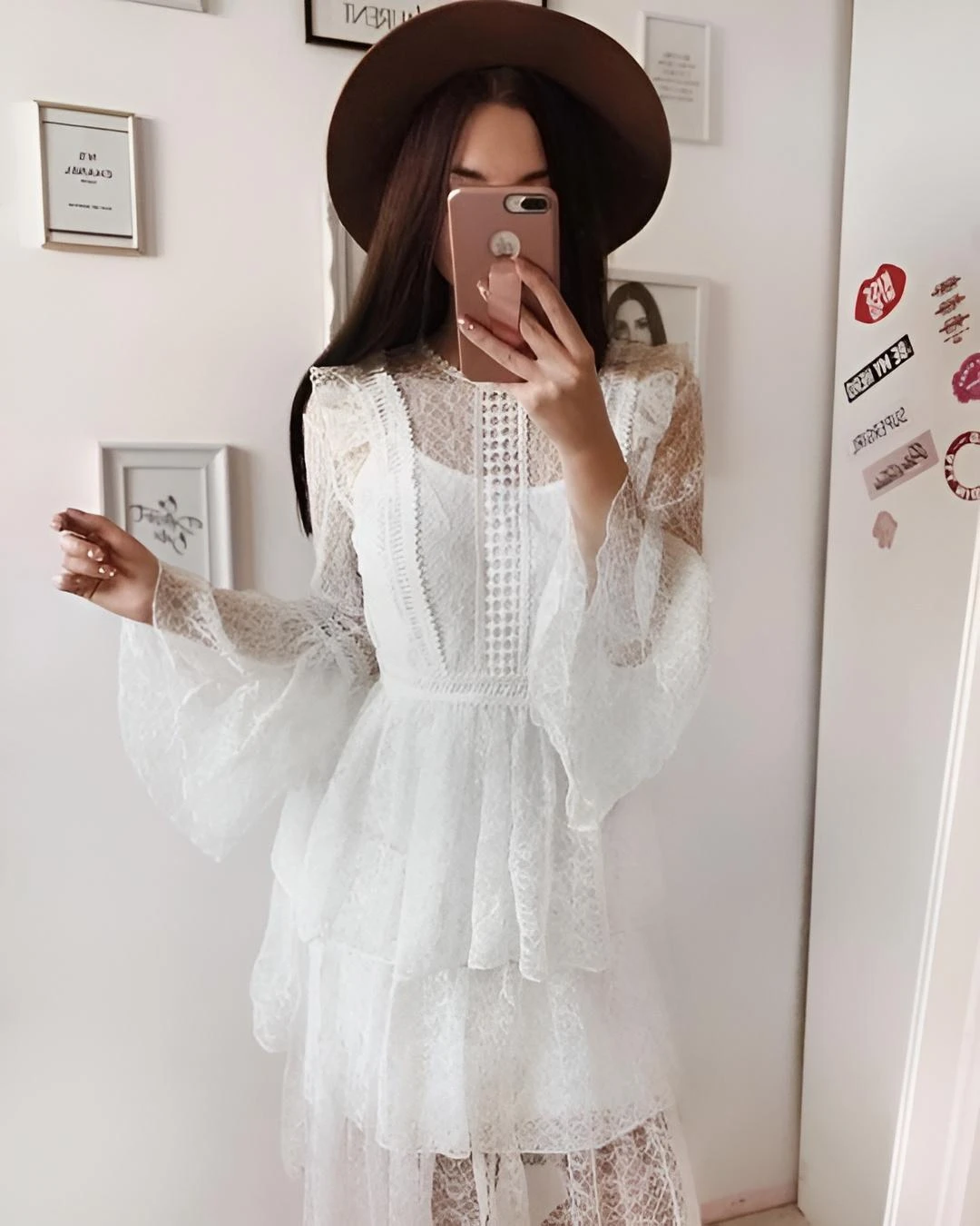 Vestito Donna Morbido Tulle Ricami Manica Lunga Balze Casual Elegante Sensuale 1 Vestito Donna Morbido Tulle Ricami Manica Lunga Balze Casual Elegante Sensuale